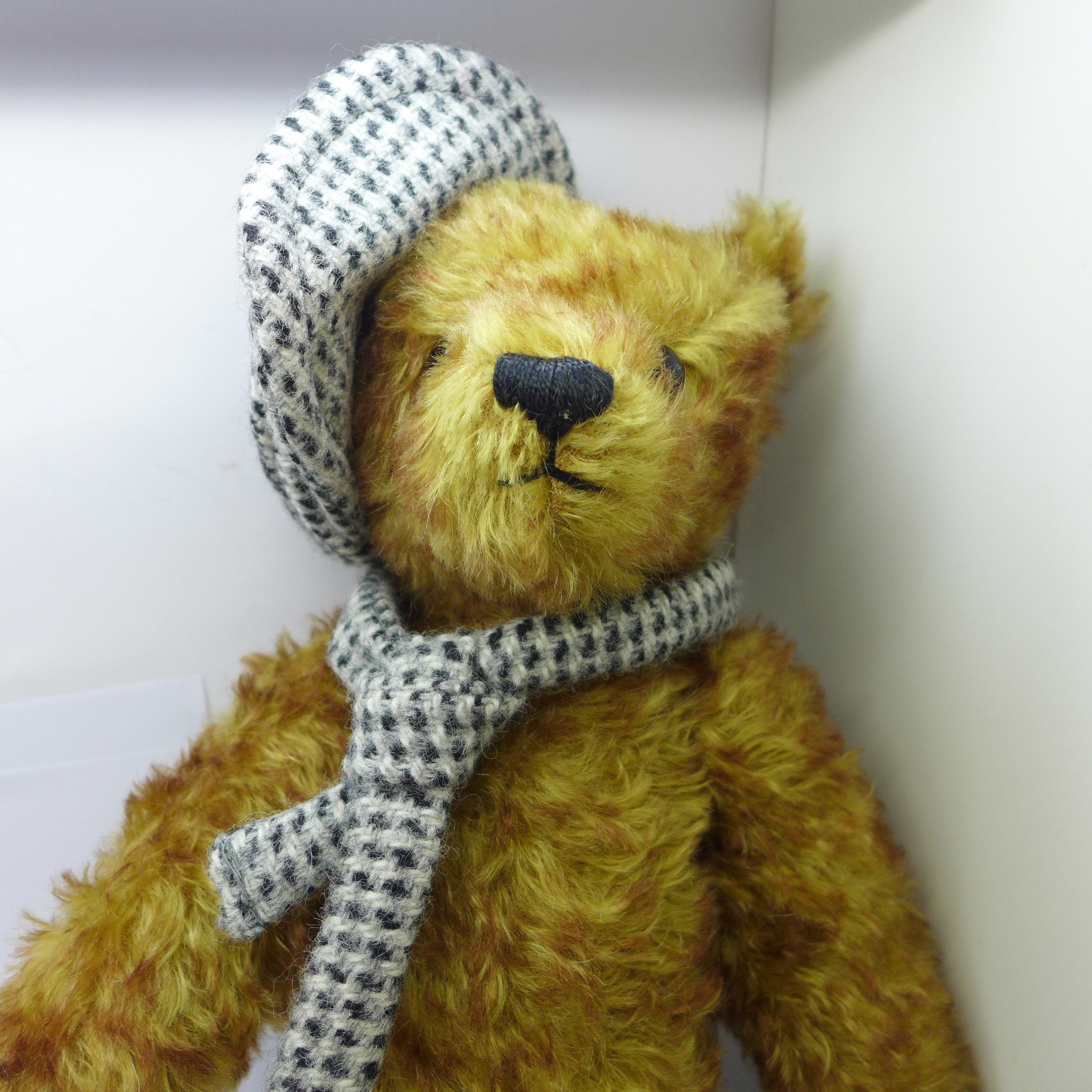 A Merrythought Teddy bear for Manx Mencap, Sir Norman Wisdom O.B.E. with photograph - Image 4 of 6