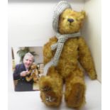 A Merrythought Teddy bear for Manx Mencap, Sir Norman Wisdom O.B.E. with photograph
