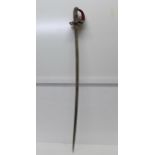 A German cavalry sword, hilt a/f, blade rusted, blade 83.5cm