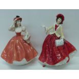 A Royal Doulton figure, Christmas Day 1999, HN4215 and a Coalport Ladies of Fashion figure, Flora