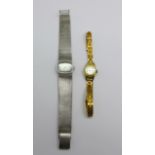 A lady's silver Rotary wristwatch and a lady's Seiko wristwatch