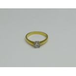 A 9ct gold, diamond solitaire ring, approximately 0.50ct diamond weight, 3g, L