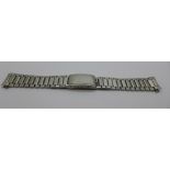 An Omega stainless steel flat link bracelet wristwatch strap, ref 7912, 3.61