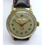 A Heuer day-date calendar wristwatch, the movement marked Ed. Heuer & Co. Switzerland, (lacking case