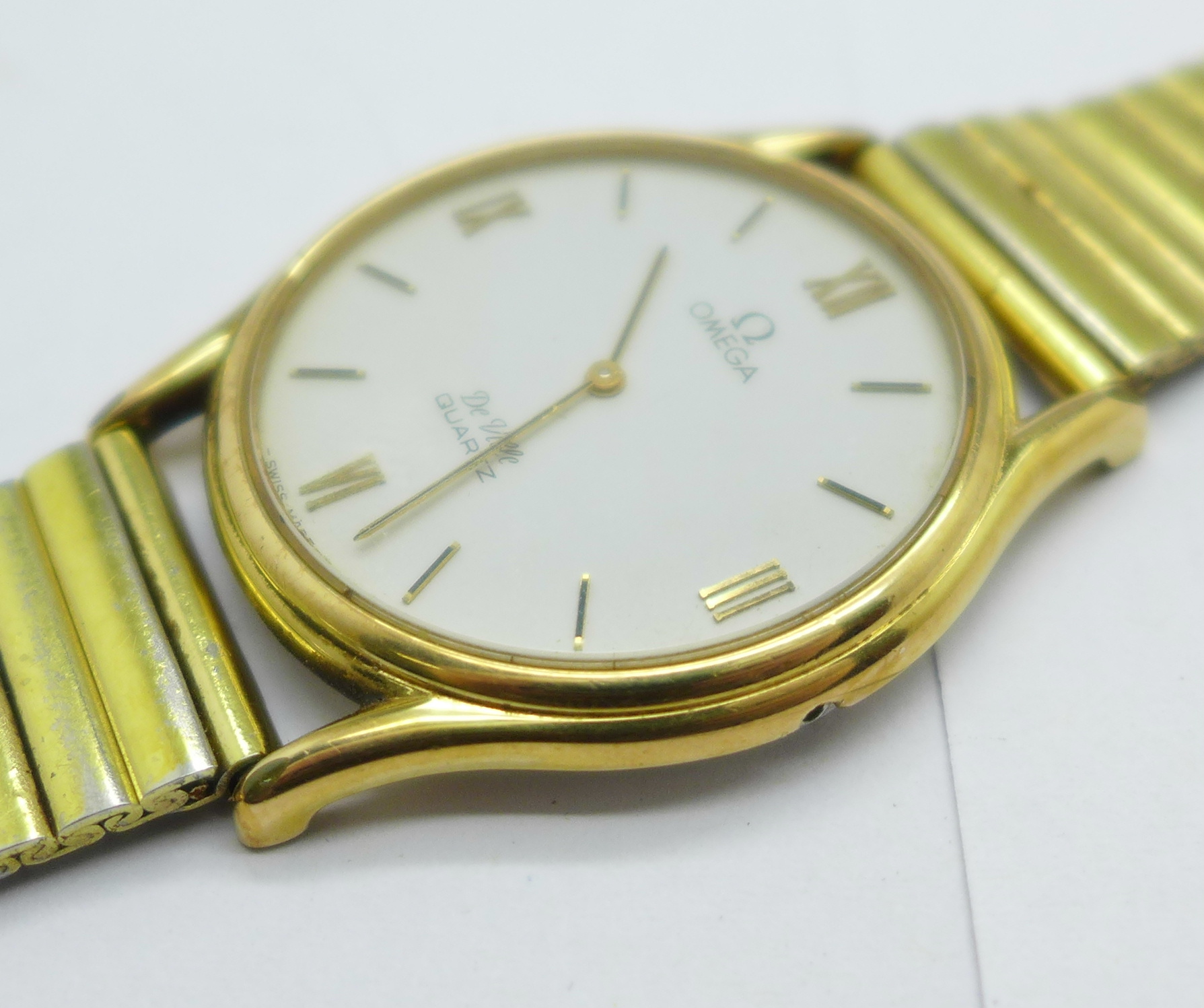 An Omega DeVille quartz wristwatch, lacking crown, (not Omega bracelet) - Image 5 of 5
