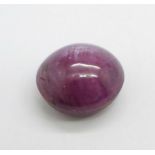 An unmounted cabochon ruby, over 25 carats