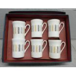 Six 1960's Windsor Katrin coffee mugs, boxed