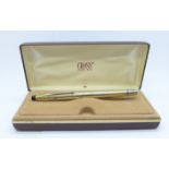 A Cross fountain pen with rolled gold case and 14ct gold nib, boxed, personalised