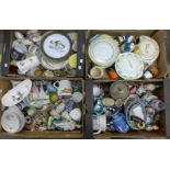 Four boxes of mixed china including Poole, Carlton Ware, J & G Meakin, etc. **PLEASE NOTE THIS LOT