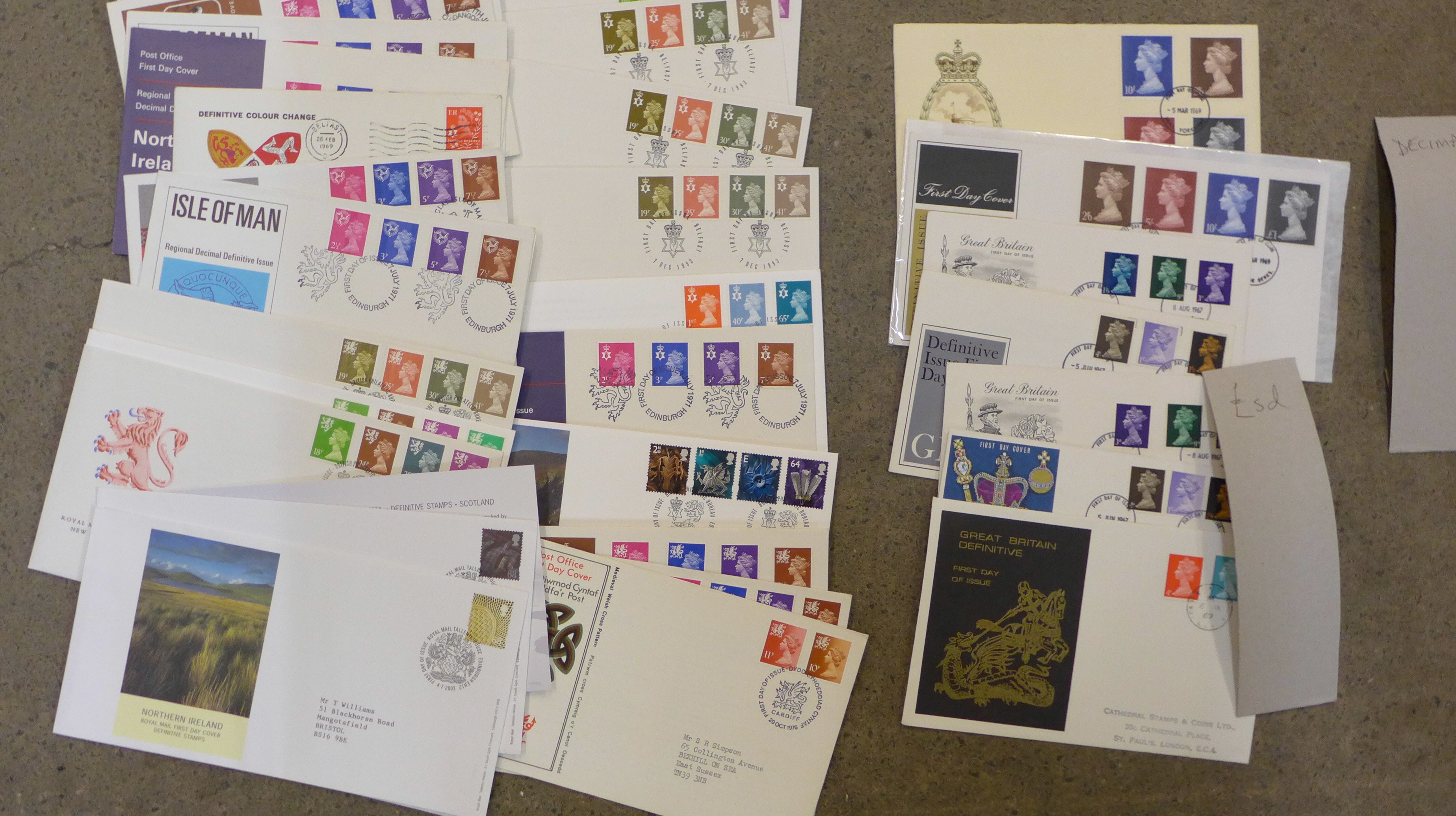 A box of GB definitive First Day Covers, £, s and d and decimal, includes high values and - Image 2 of 5