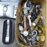 A collection of wristwatches including Seiko, Rotary, Avia, etc.