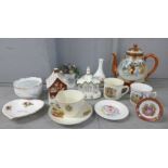 Mixed china including oriental, Wedgwood, Royal Albert and Coalport, etc. **PLEASE NOTE THIS LOT