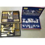 A Viners The Parish Collection 58 piece canteen of cutlery and one other set of 24kt gold plated