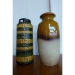 Two West German glazed porcelain vases, 45 and 41cms h