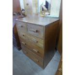 An Art Deco Cotswold School walnut chest of drawers