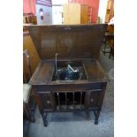 A Columbia oak gramophone cabinet