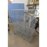 A large metal cage/locker