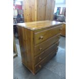 A pine chest of drawers