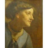 English School, portrait of a lady, oil on board, 36 x 29cms, framed