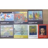 Five Modern Art calendars, 1967, 1969, 1970, 1971 and 1972, containing prints by John Bratby, John