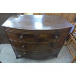 A George III mahogany bow front chest of drawers