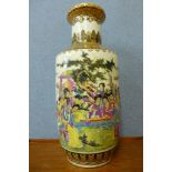 A Chinese famille verte porcelain vase, 63cms h