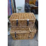 Two wicker baskets