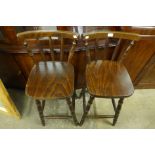 A pair of beech bar stools