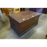 A Victorian stained pine blanket box