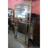 A large gilt French style framed mirror, 184 x 93cms (M33138) #