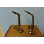 A pair of adjustablle hat display stands