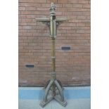 A Victorian Gothic Revival carved oak coat stand, manner of A.W.N. Pugin, 200cms h x 73cms w