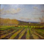 French Impressionist School, rural landscape, oil on board, 21 x 26cms, framed