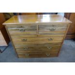 A late Victorian walnut chest of drawers, 93cms h, 105cms w, 48cms d