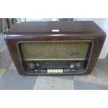 A vintage Bush walnut radio