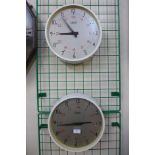 Two Gent industrial factory wall clocks, 32cms d