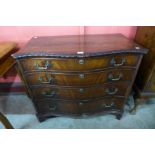 A Chippendale Revival carved mahogany serpentine chest of drawers, 80cms h, 96cms w, 46cms d