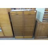 An oak double front tambour front filing cabinet (no key-both doors locked)