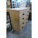 A Victorian pine chest of drawers