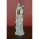 A 19th Century oriental carved ivory figure, 19cms h