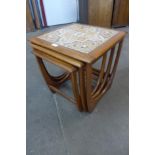 A G-Plan Fresco teak and tiled top nest of tables