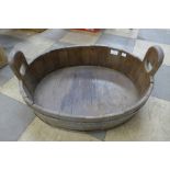 An oak and iron bound planter