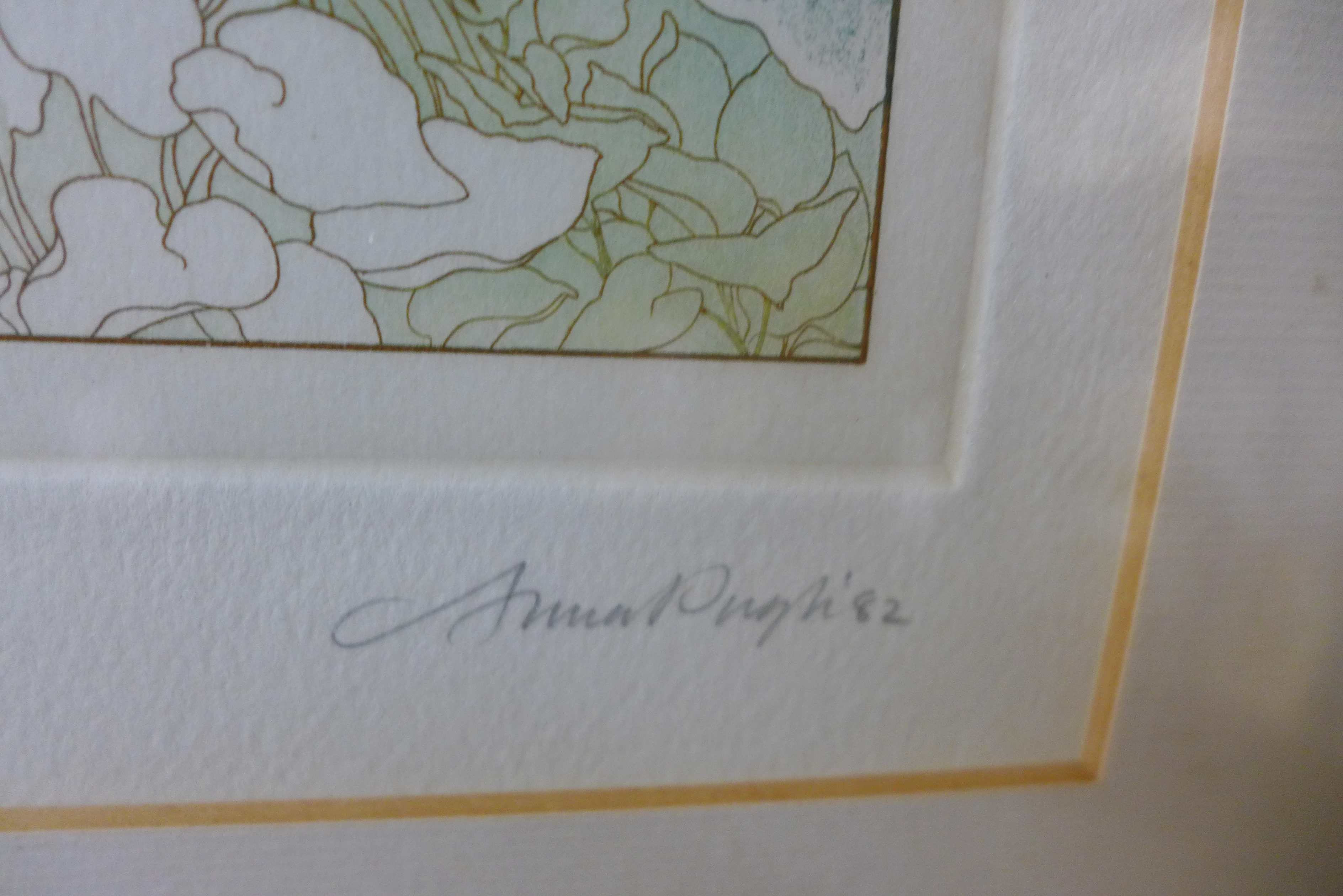A signed Anna Pugh limited edition print, Bright Tiger, no. 68/200, 40 x 39cms, framed - Bild 3 aus 3