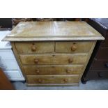 A Victorian pine chest of drawers