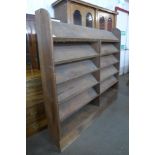 An oak school bookcase