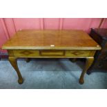 An Arts and Crafts inlaid oak single drawer serving table, 76cms h, 120cms w, 64cmas d