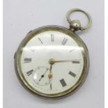A silver pocket watch, Chester 1902