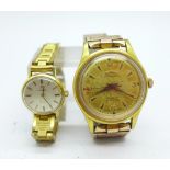 A gentleman's Roamer Rotopower wristwatch and a lady's Omega wristwatch