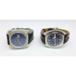 An Everite automatic wristwatch with day/date and a Caravelle automatic wristwatch with day/date