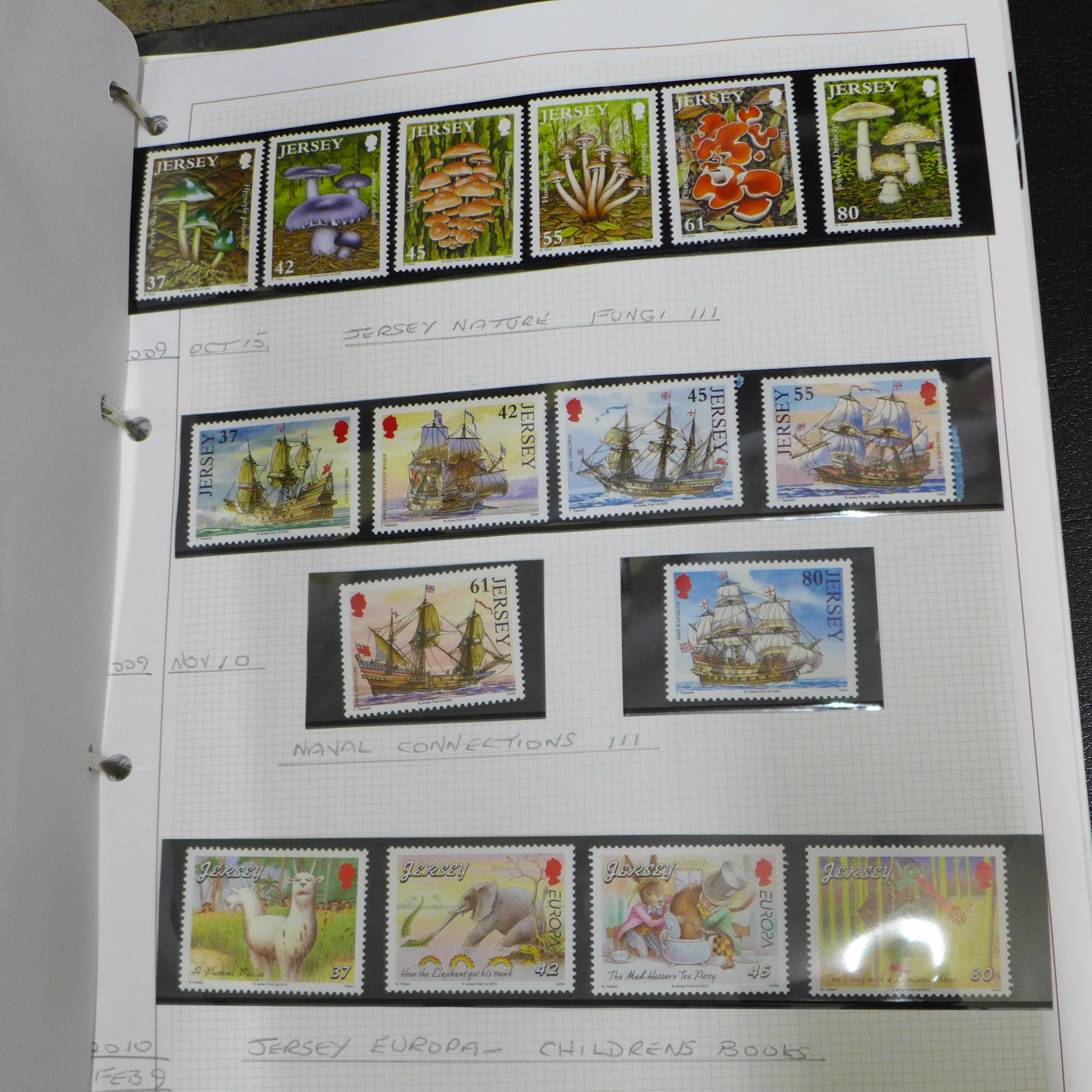 Stamps:- three folders with Jersey, Alderney and Summer Isles, approximately 119 pages in total, (27 - Bild 10 aus 18